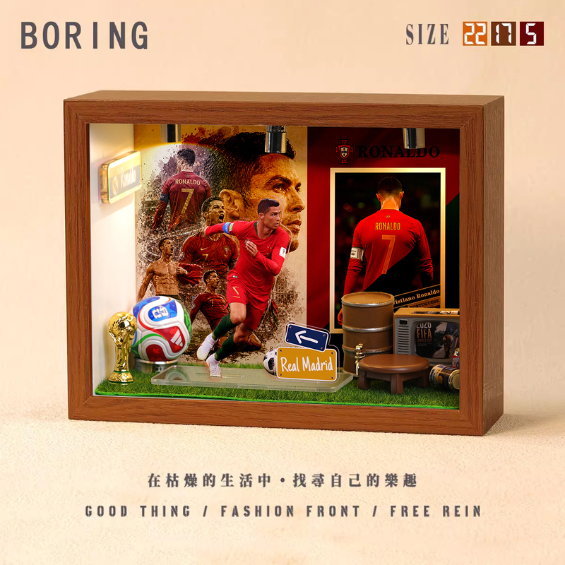 Cristiano Ronaldo Peripheral Star Photo Frame World Football Acrylic Trophy Decorative Desktop Ornament Commemorative Collectible Gift for Gifting