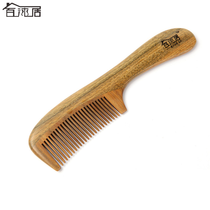 百沐居檀木梳纯天然绿檀木按摩梳正品檀香木梳防脱发断发保健梳