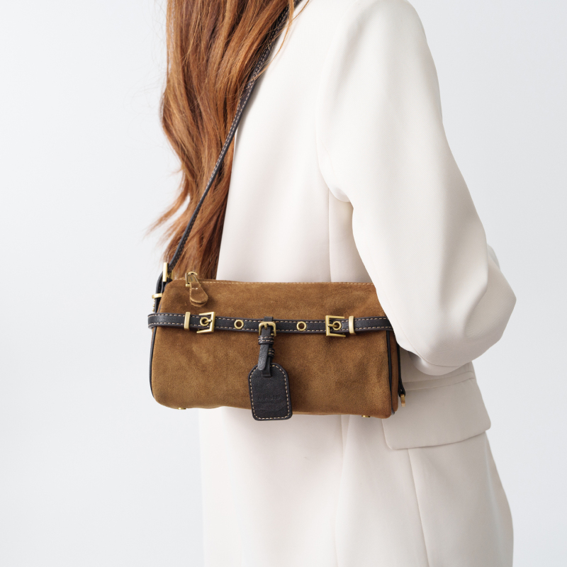 Masha Niche Fashion Underarm Single-Shoulder Toast Bag for Women 2026 Stylish Versatile Casual Matte Genuine Leather Crossbody Bag