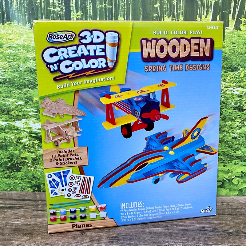 Childlike Cute Cute Home Limited Original manual DIY painted 3D Wooden Plane Car Christmas Pendant Toy