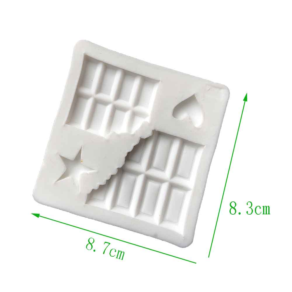 Handmade DIY Letter Chocolate Half Blocks Fondant Cake Silicone Khuôn màu đất sét nhẹ ngẫu nhiên - Tự làm khuôn nướng khuôn bánh dứa
