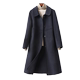 ເສື້ອຢືດຜ້າຂົນຫນູຍາວກາງຂອງແມ່ຍິງສີຟ້າ lapel ຄໍເຕົ້າໄຂ່ທີ່ວ່າງພາກຮຽນ spring ແລະດູໃບໄມ້ລົ່ນໃຫມ່ສູງທີ່ສຸດສອງຂ້າງ cashmere coat ສໍາລັບແມ່ຍິງ