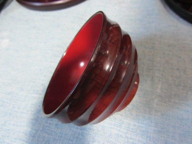 Clear Cabin Inventory Lacquered * vegepainted wood grain transparent natural lacquered wood ring tattooing wood bowls 118MM* 65MM