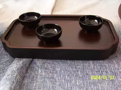 Practical lacquerware tea cup with sandalwood plate 4 piece set cup diameter 70mm disc 328mm * 203mm detailed
