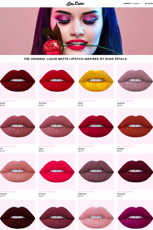 Hoa Kỳ chính hãng Lime Crime Unicorn LIQUID MATTE LIPSTICK Matte Lip Glaze