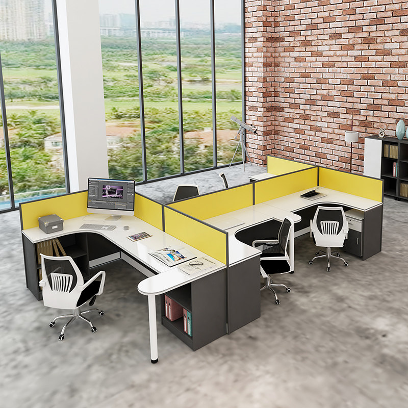 Desk staff 5-person screen card seat creative with supervisor table simple modern office table and chair combination