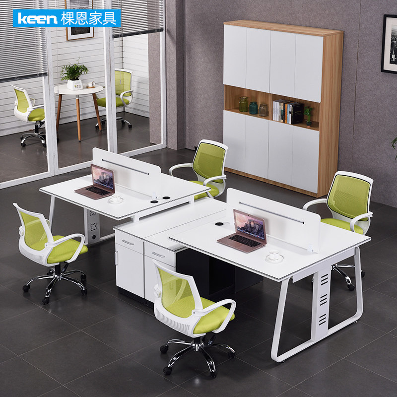 Desk and chair combination of simple modern staff seat card card seat 2 people 4 4 people 6 office combination