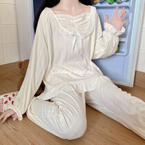 Sandro Modda sleeping pants pyjamas women 2021 Fall palace Winds Two sets of pure cotton sweet and beautiful home clothing