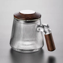 Japanese tea water separation glass office Cup wooden cover with filter Tea Cup wooden handle not hot hand Tea Cup heat resistant