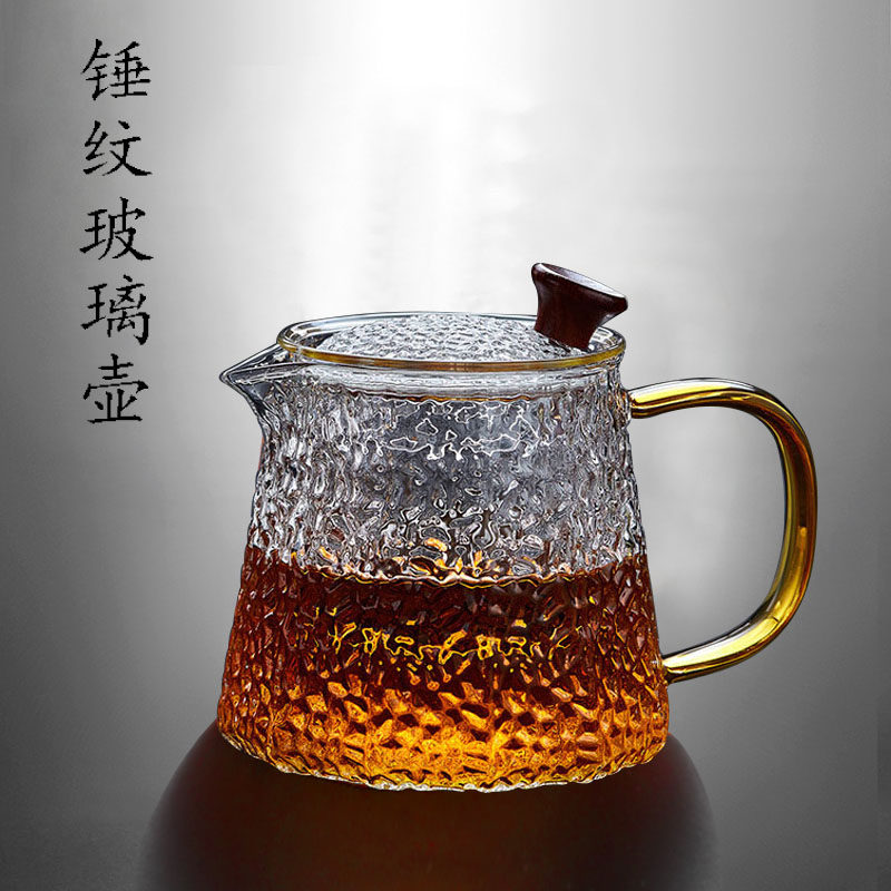 Pleasing high temperature resistant glass bubble teapot filter flush tea with thickened domestic boiling water cooking teapot black crystal stove can be heated