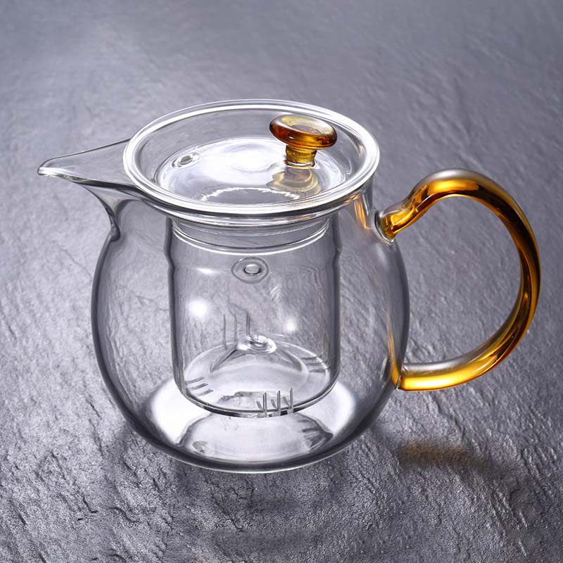 High-temperature resistant glass cooking teapot bubble teapot home flower teapot transparent glass strainer jug Kung Fu tea set Boiling Kettle