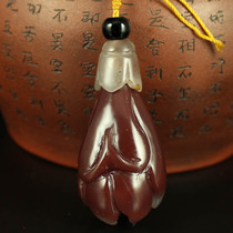 A mouth price natural purple green agate pendant pendant jade orchid sending certificate