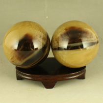 One-mouth price natural horn fine work engraving fitness ball 