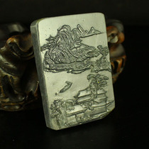 A price of natural Xinjiang and Tian jade finely carved pendant pendant with deep mountain scenery 