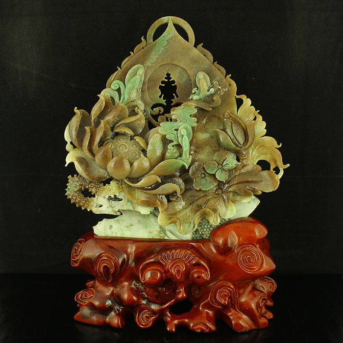 One-price natural Nanyang Dushan jade Seiko carving 37 catties heavy ornaments, enlightenment, certificate