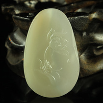 One-mouth price natural purple green agate fine work engraving pendant pendant flower open rich and send certificate