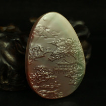 One-mouth price natural purple green agate fine work engraving pendant pendant earthly fairy-sending certificate