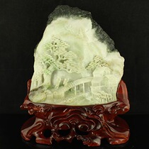 One-mouth price natural Nanyang unique mountain jade Seiko engraving 10 8 catty and heavy pendulum piece Xiangshan Yuci Certificate of delivery