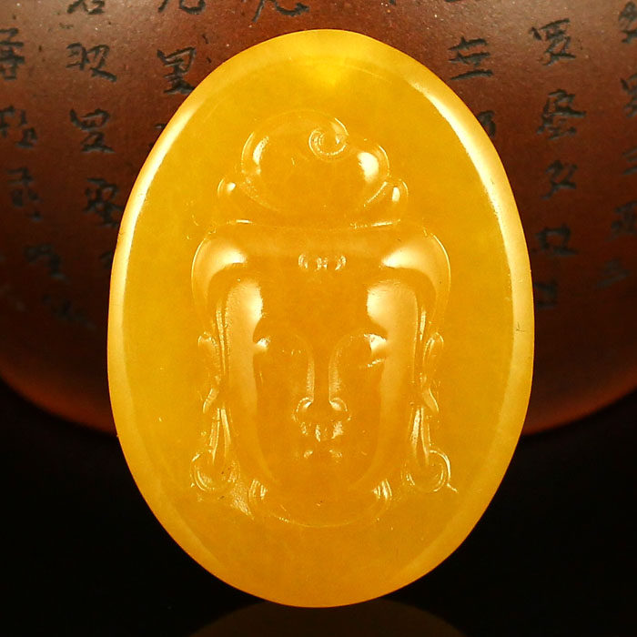 One-mouth price Indonesia's gold field yellow finely carved pendant pendant pendant Guanyin sends certificate 