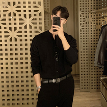 Bishers new small round collar thin sweater sweatshirt male trend port Wind 100 hitch winter Korean version needle weaselcoat jacket