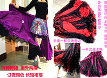 Fishing line crimping large swing long skirt black and purple with female skirt one-piece velcro quick facelift custom