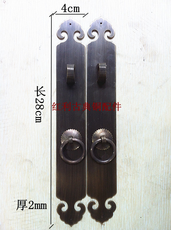 (Dividend Antique Bronze Accessories) antique pure copper door accessories septa door handle vegan face straight handle