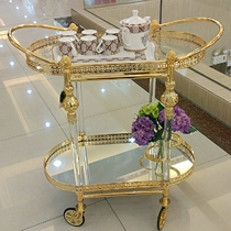 Barrett Baroque Gold Plated Color Sculpture Oval Hotel Alloy Brass Dining Trolley Hot Pins Hot Pins