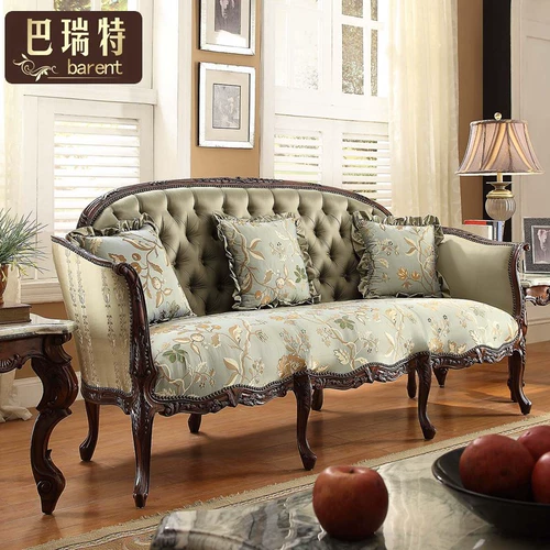 Зеленый ретро диван из натурального дерева для отдыха, в американском стиле