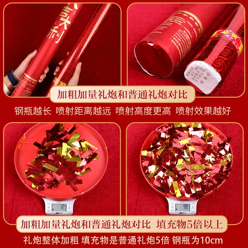 Церемония открытия церемонии по перемещению ритуальной пушки HI, чтобы начать жест аэрозоля с брызги спрей -цветочного пистолета