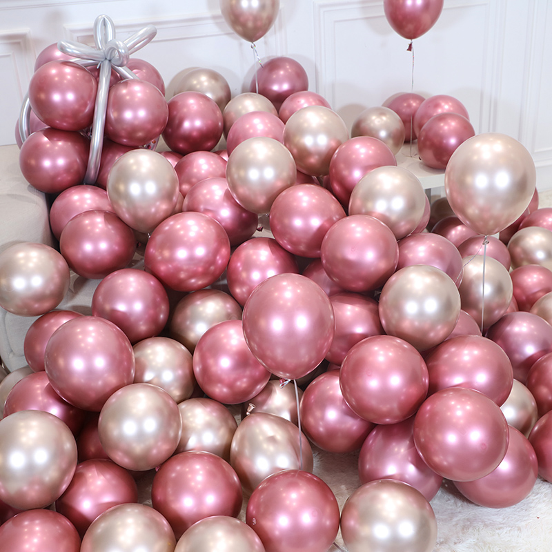 Wedding Celebration Items Net Red Chrome Gold Thickening Metal Color Balloon Wedding House Romantic Creative Decorative Wedding Arrangement