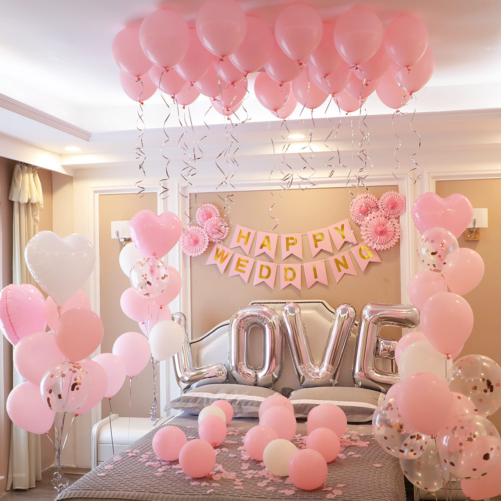 Wedding room Macaron balloon Woman Man bedroom New house Wedding Wedding supplies Daquan Decoration set Meal