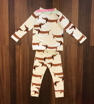 2019 autumn and winter ins bursting childrens sausage dog printed one-piece dress blouses trousers