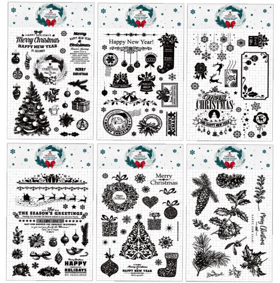 Spot Student Seal Christmas Hand Account Halloween decoration Silicone Transparent Seal Blessings Greeting Cards Material