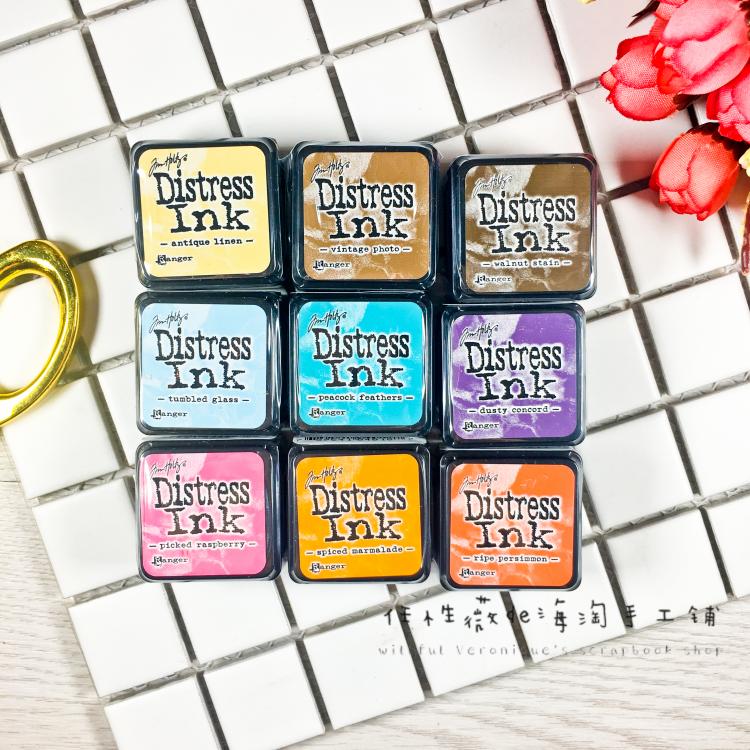 Tim Holtz Brushed Color Print Clay is not a smoggy air dye Cazziness Ranger Distress Ink