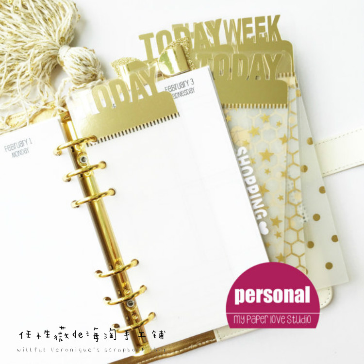 Spot not stuffy same Etsy imported gold laminated separator page handbook bookmark decorative page