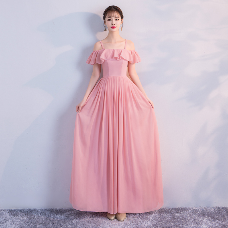 Phù dâu ăn mặc chị lâu mới cô gái váy Hàn Quốc phiên bản của chiffon trang phục dạ hội cho thấy đám cưới mật ong áo cưới
