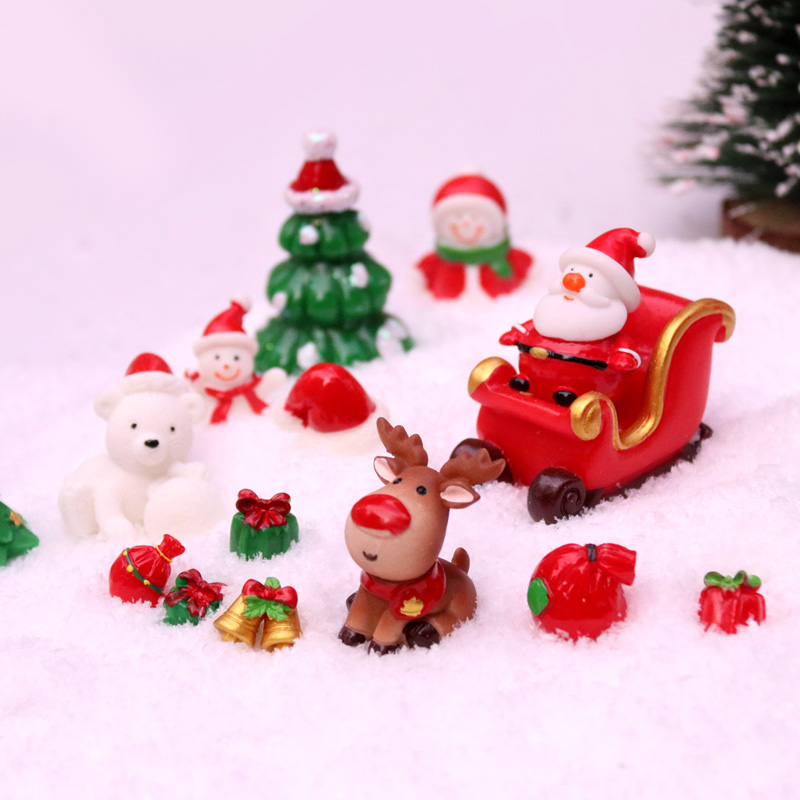クリスマス雪造園 diy 装飾材料サンタクロース雪だるまクリスマスツリーヘラジカマイクロ風景装飾品