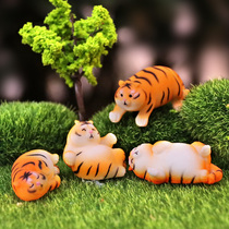 Cartoon Little Tiger Fat Tiger Blind Box Handmade Doll Resin Handiwork Micro Landscape Multimeat Potted Plant Decoration Small Hem