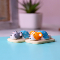 Sleepy series dog ornaments cute cartoon Koji husky puppy fleshy micro landscape desktop decorations