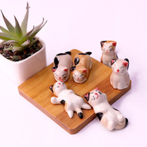 Ceramic cat ornaments mini cute cute cat slave control girl heart desktop potted fish tank aquarium decorations