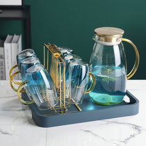 Light luxury afternoon tea tea set fruit teapot set tea cup heated teapot set home Nordic glass