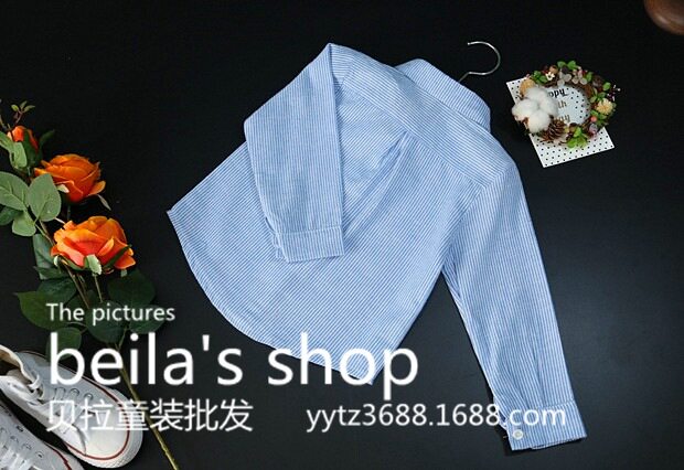 Chemise fille à manche longue en coton - Ref 2085082 Image 10