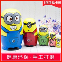 5-story yellow man handmade wooden Russian doll five-layer characteristic childrens educational toy creative gift