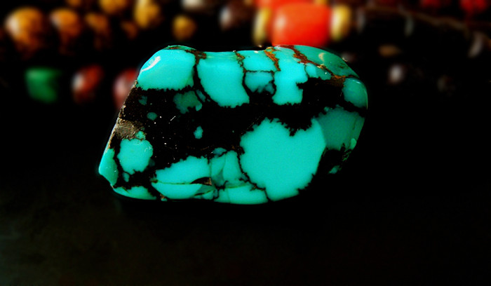 Tibet Spread Old Green Pine Stone Pearl High Porcelain Ulan Flower Blue Porcelain Pine Old Green Pine Stone Item Pendant