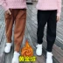 Cô gái cộng với quần nhung Quần áo mùa thu và trẻ em 10 tuổi 9 mặc 8 quần cà rốt dày Bắc 7 lỏng 6 siêu đại dương quần cotton bé trai Quần