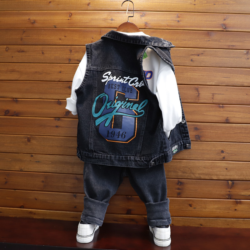 Children's waistcoat vest CUHK Scout sleeveless outside wearing waistcoat Waistcoat Black Fashion Blouse Jacket Tide Children