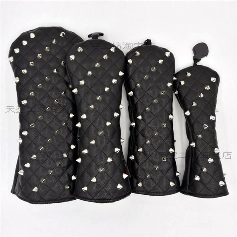 ANNIU silver rivet golf wood cover one-wood fairway wood cap cover personality protective cover head cover