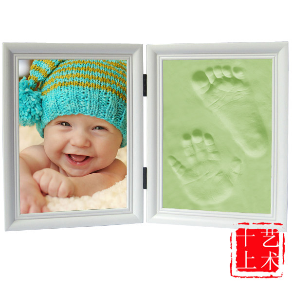 Limited time) Baby Souvenirs) Handprint Mud) Hand and Footprint Baby Hand and Footprint 3D Hand Model Two-fold Cartoon - Taobao