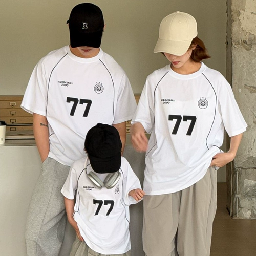 Спортивный костюм, элитная летняя одежда, футболка с коротким рукавом, семейный стиль