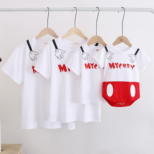 100-дневный костюм для родителей-ребенка. Три полнолуния летнее костюм 2025 Новая семья Микки Матерь-сын костюм матери-дочь